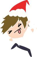 kerst cartoon van kawaii jongen vector