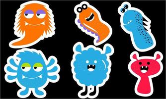 naadloos patroon met grappige monsters. stickermonster vector