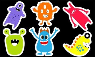 naadloos patroon met grappige monsters. stickermonster vector