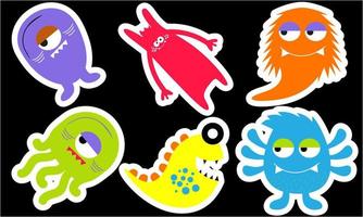 naadloos patroon met grappige monsters. stickermonster vector