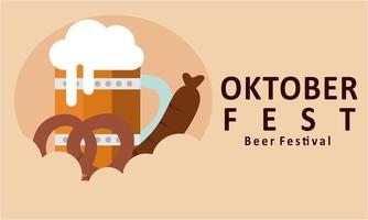 realistische oktoberfest bierfestival achtergrond kan worden gebruikt voor postersjabloon vector