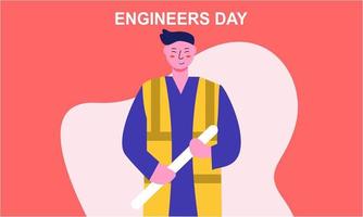 techniek en constructie geïllustreerd. fijne ingenieursdag vector