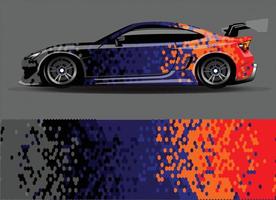 auto wrap sticker vinyl sticker ontwerpen concept. auto-ontwerp geometrische streep tijger achtergrond voor wrap voertuigen raceauto's bestelwagens en livery vector