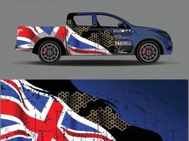 auto wrap ontwerp vector. grafische abstracte streep racen achtergrond kit ontwerpen voor wrap voertuig race auto rally avontuur en livery vector