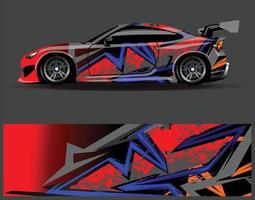 grafische abstracte streep race-achtergrondontwerpen voor voertuig rally race-avontuur en autorace-livrei vector