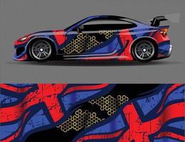 auto wrap sticker vinyl sticker ontwerpen concept. auto-ontwerp geometrische streep tijger achtergrond voor wrap voertuigen raceauto's bestelwagens en livery vector