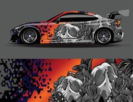 auto wrap sticker vinyl sticker ontwerpen concept. auto-ontwerp geometrische streep tijger achtergrond voor wrap voertuigen raceauto's bestelwagens en livery vector