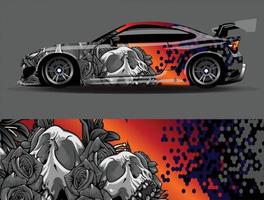 auto wrap sticker vinyl sticker ontwerpen concept. auto-ontwerp geometrische streep tijger achtergrond voor wrap voertuigen raceauto's bestelwagens en livery vector