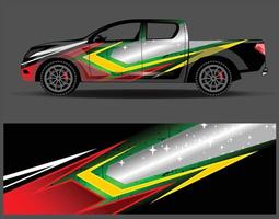 auto wrap ontwerp vector. grafische abstracte streep racen achtergrond kit ontwerpen voor wrap voertuig race auto rally avontuur en livery vector