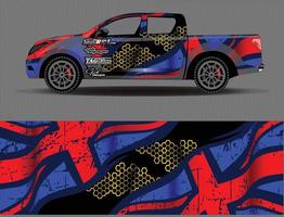 auto wrap ontwerp vector. grafische abstracte streep racen achtergrond kit ontwerpen voor wrap voertuig race auto rally avontuur en livery vector