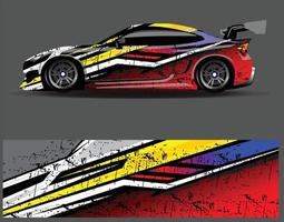 grafische abstracte streep race-achtergrondontwerpen voor voertuig rally race-avontuur en autorace-livrei vector