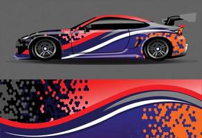 auto wrap sticker vinyl sticker ontwerpen concept. auto-ontwerp geometrische streep tijger achtergrond voor wrap voertuigen raceauto's bestelwagens en livery vector