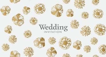 huwelijksuitnodiging. bloemen patroon handgetekende. vector. vector