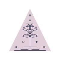 driehoek bloemen badge vector