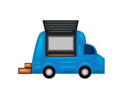 blauwe foodtruck vector