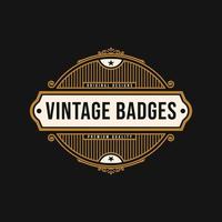 vintage luxe ornament logo vector