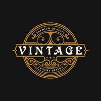 vintage luxe ornament logo vector