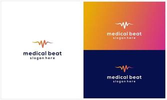 medische hartslag logo ontwerp sjabloon abstracte hartslag symboolpictogram vector