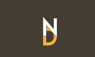 alfabet letters initialen monogram logo dn, nd, d en n vector