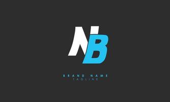 alfabet letters initialen monogram logo nb, bn, n en b vector