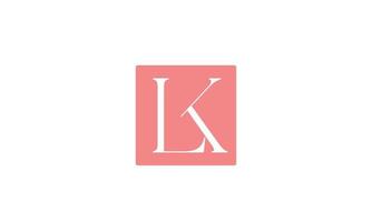 alfabet letters initialen monogram logo lk, kl, l en k vector
