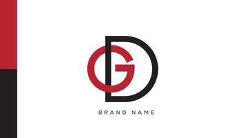 alfabet letters initialen monogram logo gd, dg, g en d vector