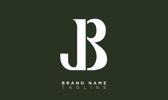 alfabet letters initialen monogram logo jb, bj, j en b vector