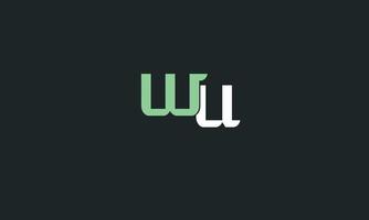 alfabet letters initialen monogram logo wu, uw, w en n vector