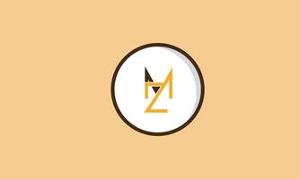 alfabet letters initialen monogram logo mz, zm, m en z vector