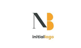 alfabet letters initialen monogram logo nb, bn, n en b vector