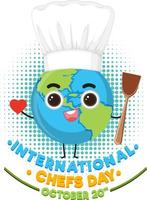 internationale chef-kok dag posterontwerp vector