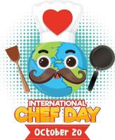 internationale chef-kok dag posterontwerp vector