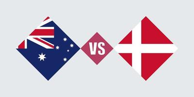 Australië vs Denemarken vlag concept. vectorillustratie. vector