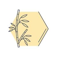 bamboe bloemen badge vector