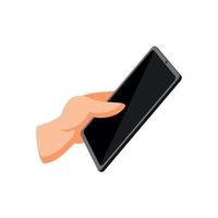 hand met smartphone vector