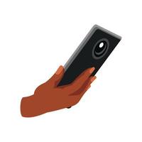 hand met een smartphone vector