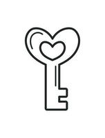 sleutel liefde doodle icoon vector