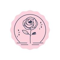 badge met bloemendecoratie vector