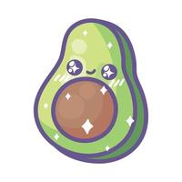 avocado kawaii fruit vector