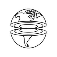 wereld in dwarsdoorsnede vector