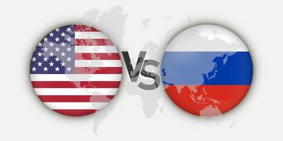 vs vs rusland vlaggen concept. vectorillustratie. vector