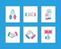 pictogrammen instellen democratie vector