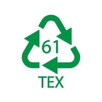 bio materie organisch materiaal recycling code 61 tex. vector illustratie