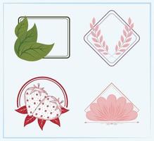 set van natuurlabels vector