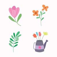 set van bloemen vector