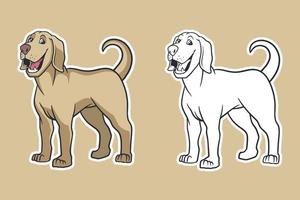 labrador retriever hond vector illustratie cartoon stijl