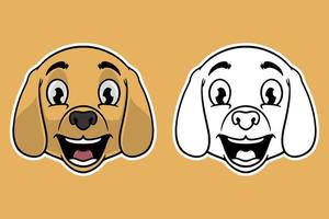 hond hoofd mascotte vector illustratie cartoon stijl