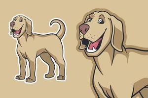 labrador retriever hond vector illustratie cartoon stijl