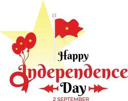 bewerkbare 2 september gelukkige onafhankelijkheidsdag vietnam kalligrafie gratis vector