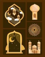 pictogrammen eid mubarak vector